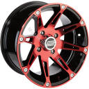 Felga Moose Utility Division 387X Czerwony Kymco 12X7 Przód